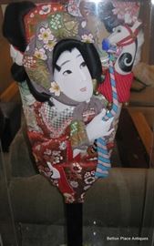 Vintage Hagoita Geisha Doll  encased