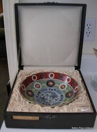 Imari Dish in Original Box , this is a 19th Century piece .
