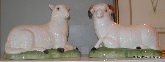  Italian Pottery Ram and Ewe