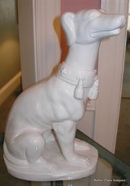 One of a matching Pair of pottery Dogs