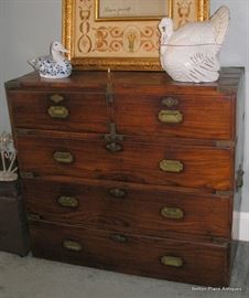 Antique English Elmwood and Brass Campaign Chest, comes apart for removal, these are outstanding pieces, four in total plus a Desk