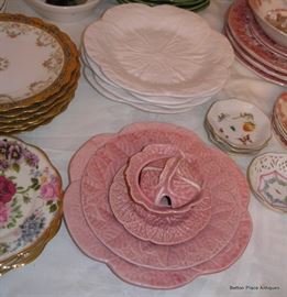 Portugal Pink, Green and White Salad Plates