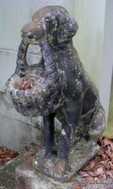 Large Concrete Dog, one of a Pair
