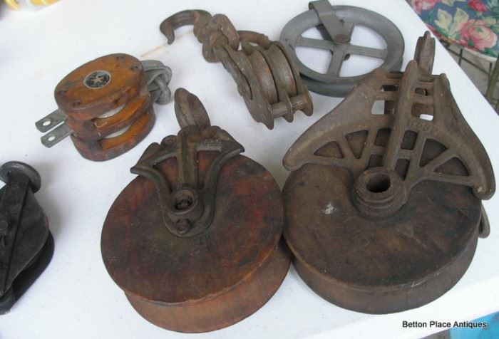 These are great antique Block and Tackles in this Sale