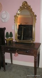 Antique table with Gilt Mirror