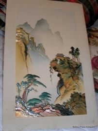 Hand Painted Asian Scene, much nicer in person