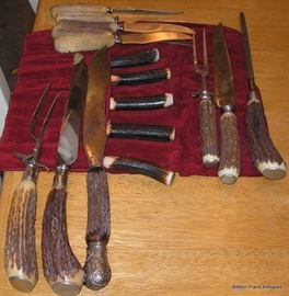 Stag Handled German Carving and Steak Knives