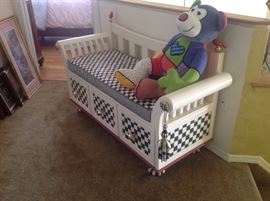 Mackenzie-child's bench with three draws