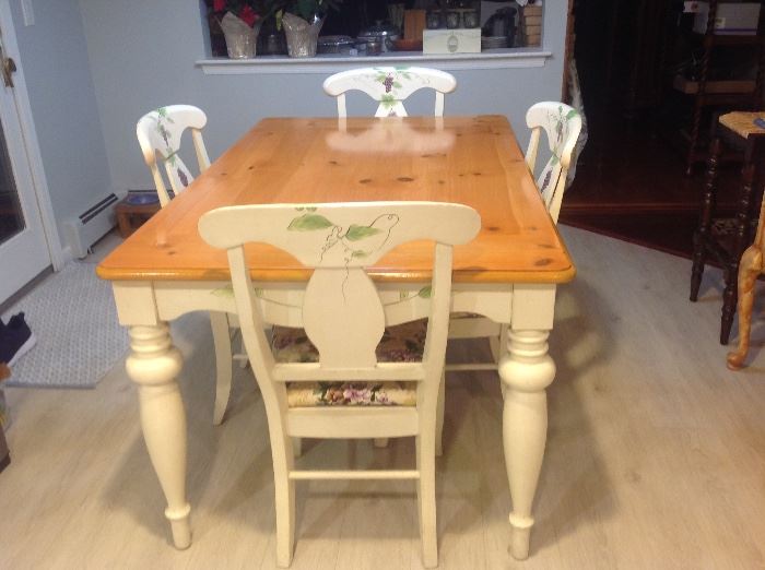 Hand Painted table with 4 matching chairs