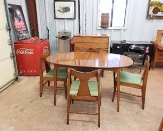 Stanley dining table & chairs; Coca-Cola cooler