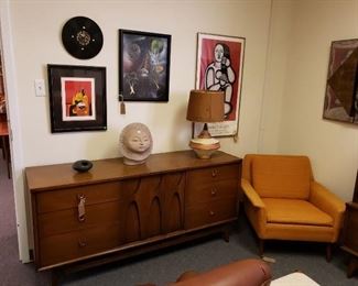 Broyhill Brasilia Lowboy Dresser, Dux Chair