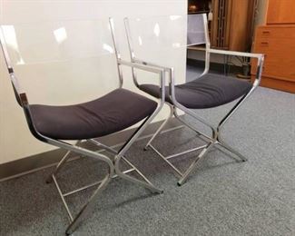 Jakobsen Acrylic & Chrome Directors Chairs
