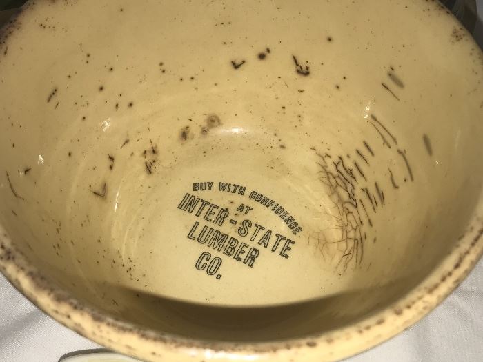 Vintage advertising bowl- "Buy with Confidence at Inter-State Lumber Co."