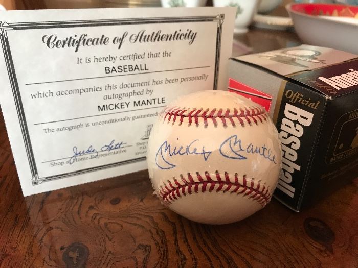 Signed Mickey Mantle baseball