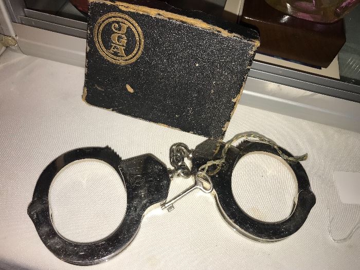 Vintage made in Germany handcuffs with key