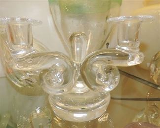 Steuben double candle-holder