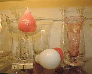 Libbey Modern and Nash - also shown are New England Peach Blow PEARS...we have 20 for sale !