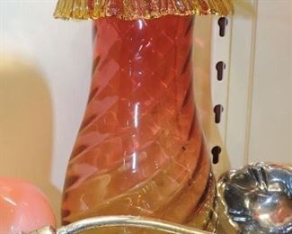 Amberina Art Glass Vase 
