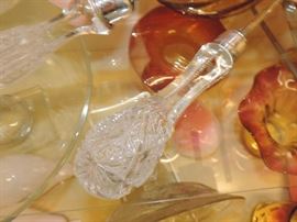 LIBBEY CUT GLASS PUNCH BOWL LADLE 