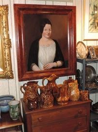 Fine Folk Art Oil Painting, Rockingham, Bennington and MUCH MORE!!!