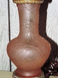 Steuben lamp / pink acid-cut back