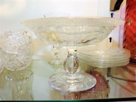 detail of Libbey Wisteria "Love-Bird" Compote