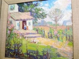 Detail of Kate B. Lamb (Toledo, Ohio) Oil Painting - one of the BEST examples by her we have EVER seen...impressionist  - on board!