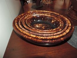 Rockingham / Bennington 5 PIECE BOWL SET