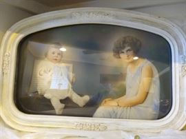 vintage handtinted mother and child photo