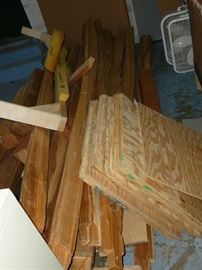 Huge unassembled wooden shelving system