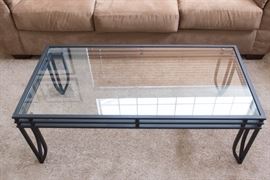 Glass Top Coffee Table Metal Base