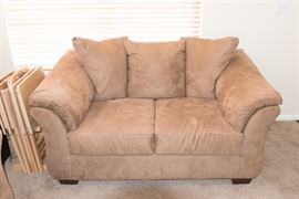 Brown/Tan Microsuede Loveseat Ashley Furniture