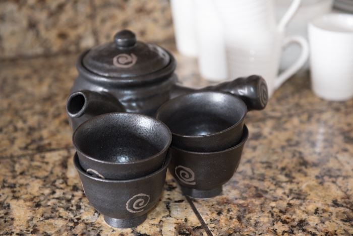 Ceramic Grey Tea Set