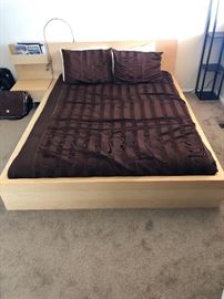 Natural Wood Queen Size IKEA Platform Bed