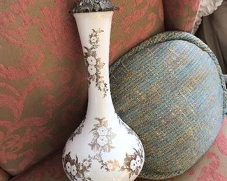 Vintage Lamp—Floral With Tiny Rhinestones 