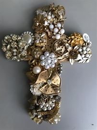 Gold Jeweled Custom/Signed Cross