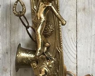 Gold Cupid Lighted Sconce 