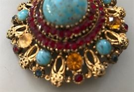 KARA Brooche w/Turquoise and rubies 