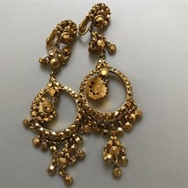 Glittering Gold Clip-On Earrings 