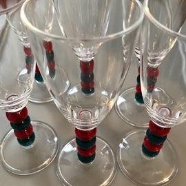 Six Pastic Christmas Goblets