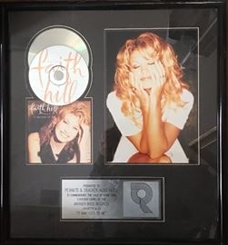  Authentic Framed Faith Hill ‘Gold Record’ 