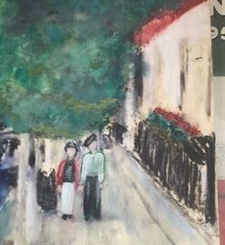 Original signed photo canvas of French couple