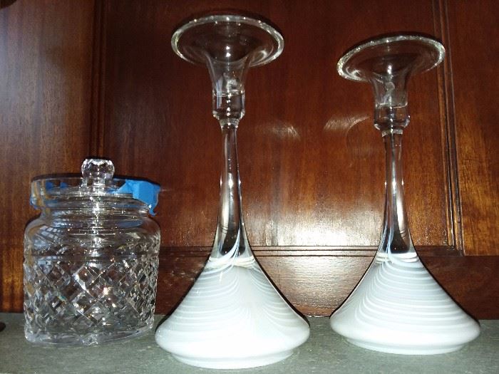 Art Glass Candle Stick Holders