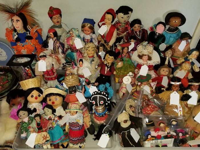 Vintage doll collection, some from the 1930's.