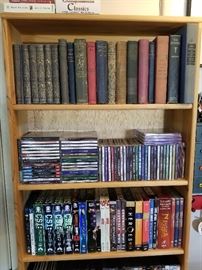 Antique books (1930's and older), CDs, and DVDs.
