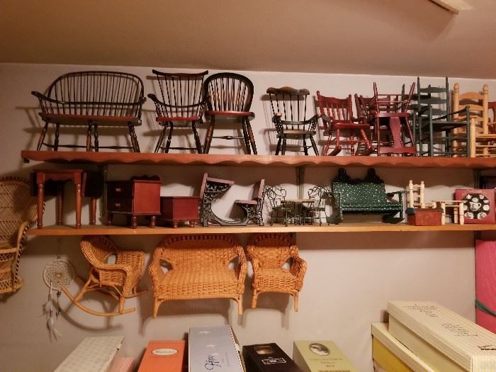 Doll furniture for small to 18" dolls.