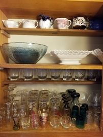Vintage bar ware, glass and pottery.