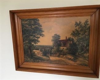 ANTIQUE PRINT IN SHADOWBOX FRAME