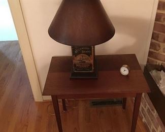 HANDMADE TABLE AND ADVERTISING LAMP