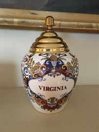 DELFT VIRGINIA TOBACCO JAR - ABOUT 5'H